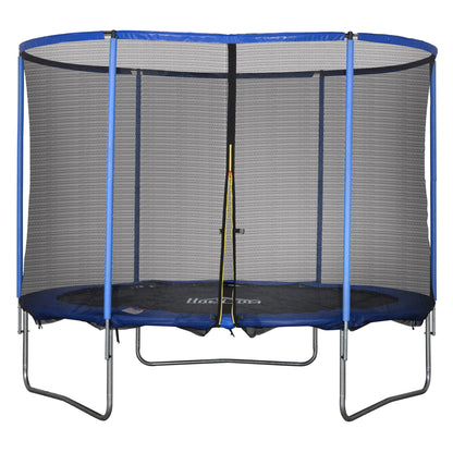 Trampoline with Safety Net Garden Trampoline for Indoor and Outdoor Fitness Trampoline for Kids and Adults Steel Blue+Black up to 113.6 kg Ø305 x 248H cm