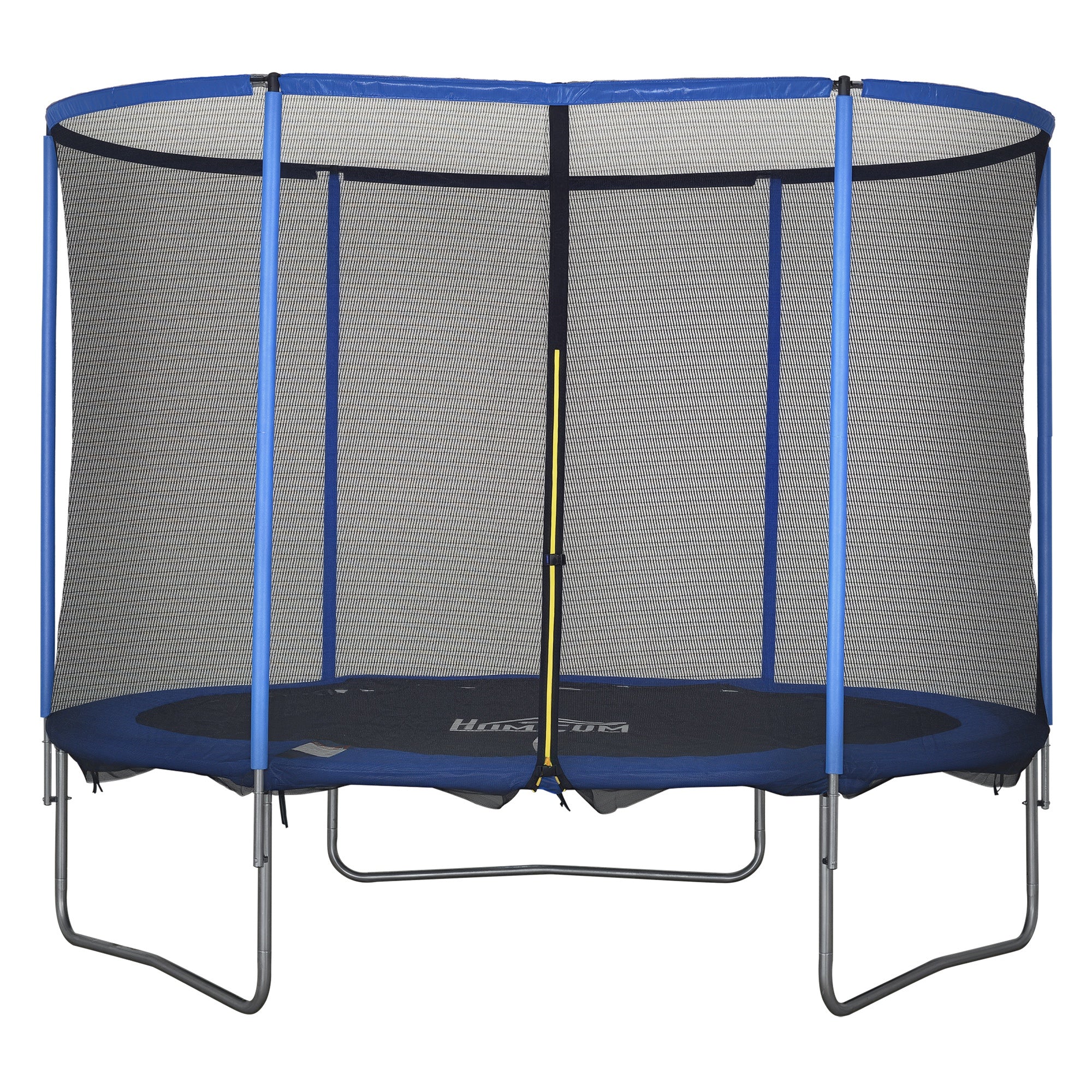 Trampoline with Safety Net Garden Trampoline for Indoor and Outdoor Fitness Trampoline for Kids and Adults Steel Blue+Black up to 113.6 kg Ø305 x 248H cm