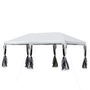 Folding Pavilion Garden Pavillion Pop-Up Pavilion Steel+Oxford+Mesh with Bag Outdoor Cream White 5.9 x 2.95 x 2.5 m
