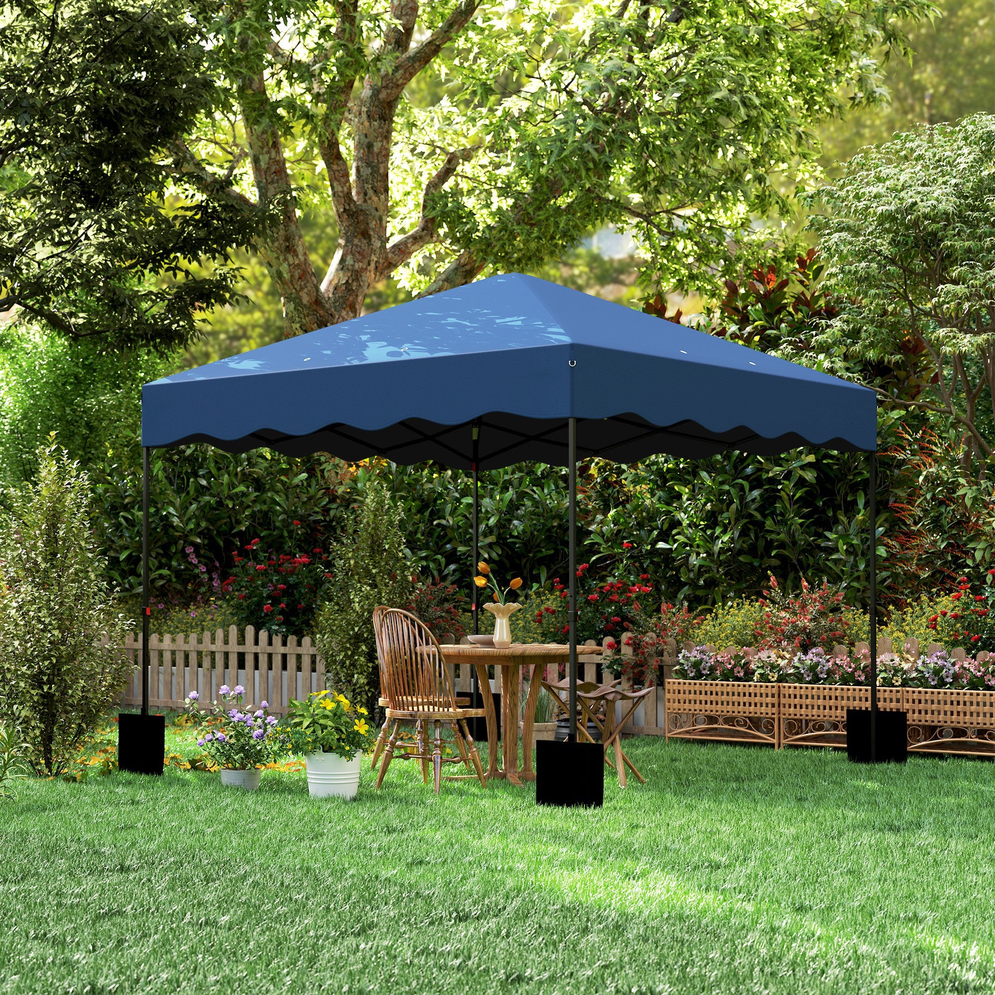 Pavilion approx. 3x3m, water-repellent Stable Winterproof Pop-up Folding Gazebo with UV Protection 50+, Foldable Party Tent Garden Gazebo with Roller Bag, Garden Pavilion for Camping Garden, Dark Blue