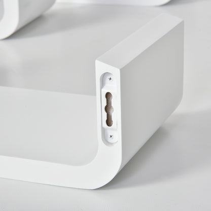 Set of 3 Floating Shelves 60/45/30x15x10 cm Wall Shelves Wood Book Storage Photo Display Decor for Living Room Hallway Bedroom White