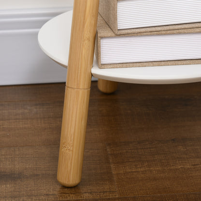 2-in-1 Bamboo Coat Stand Tree with 2 Shelves 5 Hooks for Clothes Bags and Aluminum Frame for Entryway Bedroom 39.5x39.5x171 cm Natural