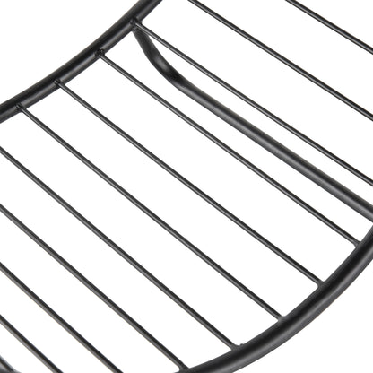 Metal Indoor and Outdoor Log Holder for Fireplace, Basket Shape Wood Holder for Indoor, 45x29.5x47cm, Black