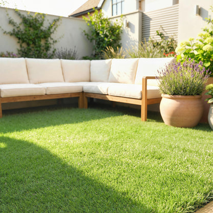 Artificial Grass 1 x 4 m (3.3 x 13.1 ft), 10 mm Pile, Self-Draining Lawn Mat for Garden, Terrace, Patio, Balcony — Green