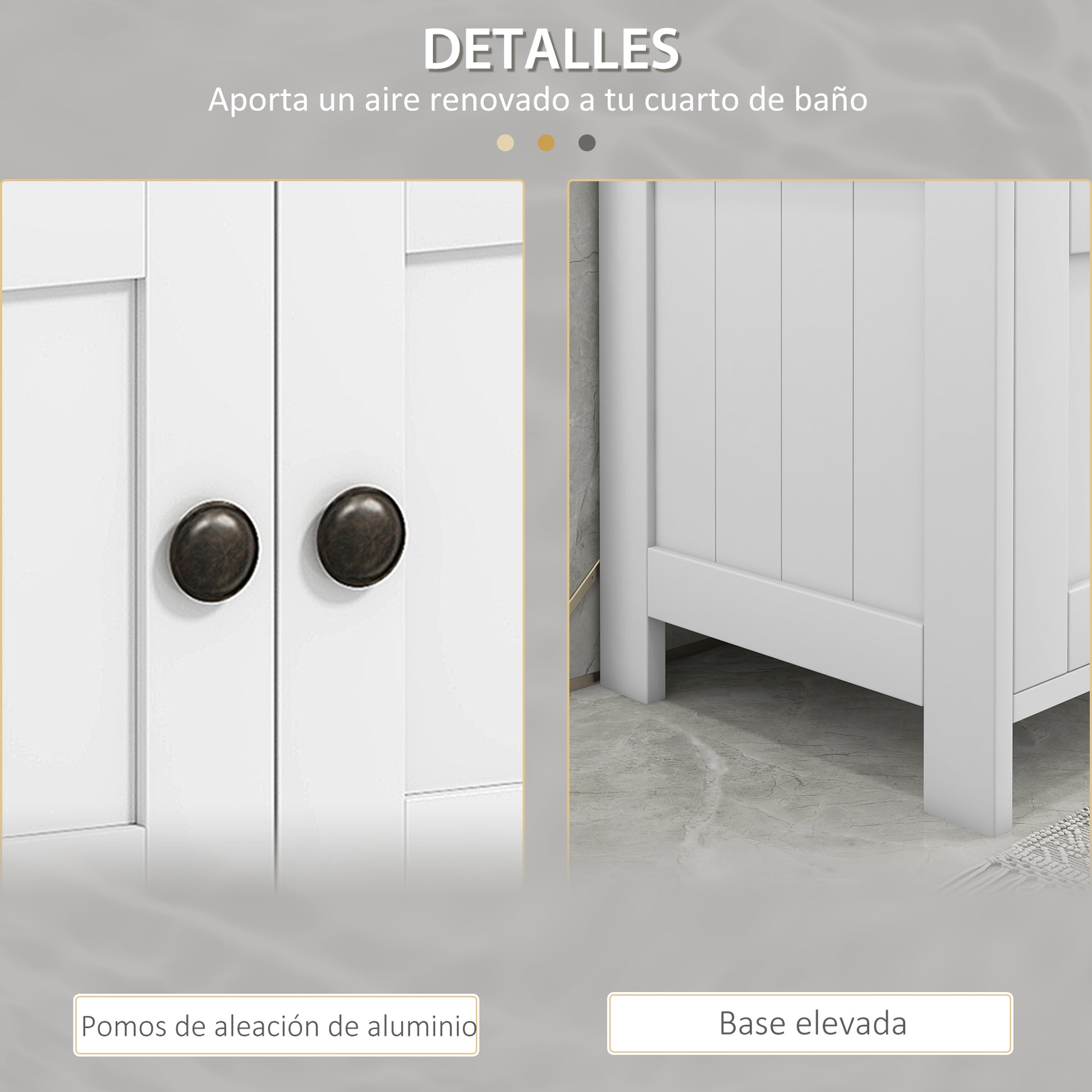 Under Sink Cabinet with 2 Doors and Open Shelf Modern Design Load Capacity 30 kg 60x30x60 cm White