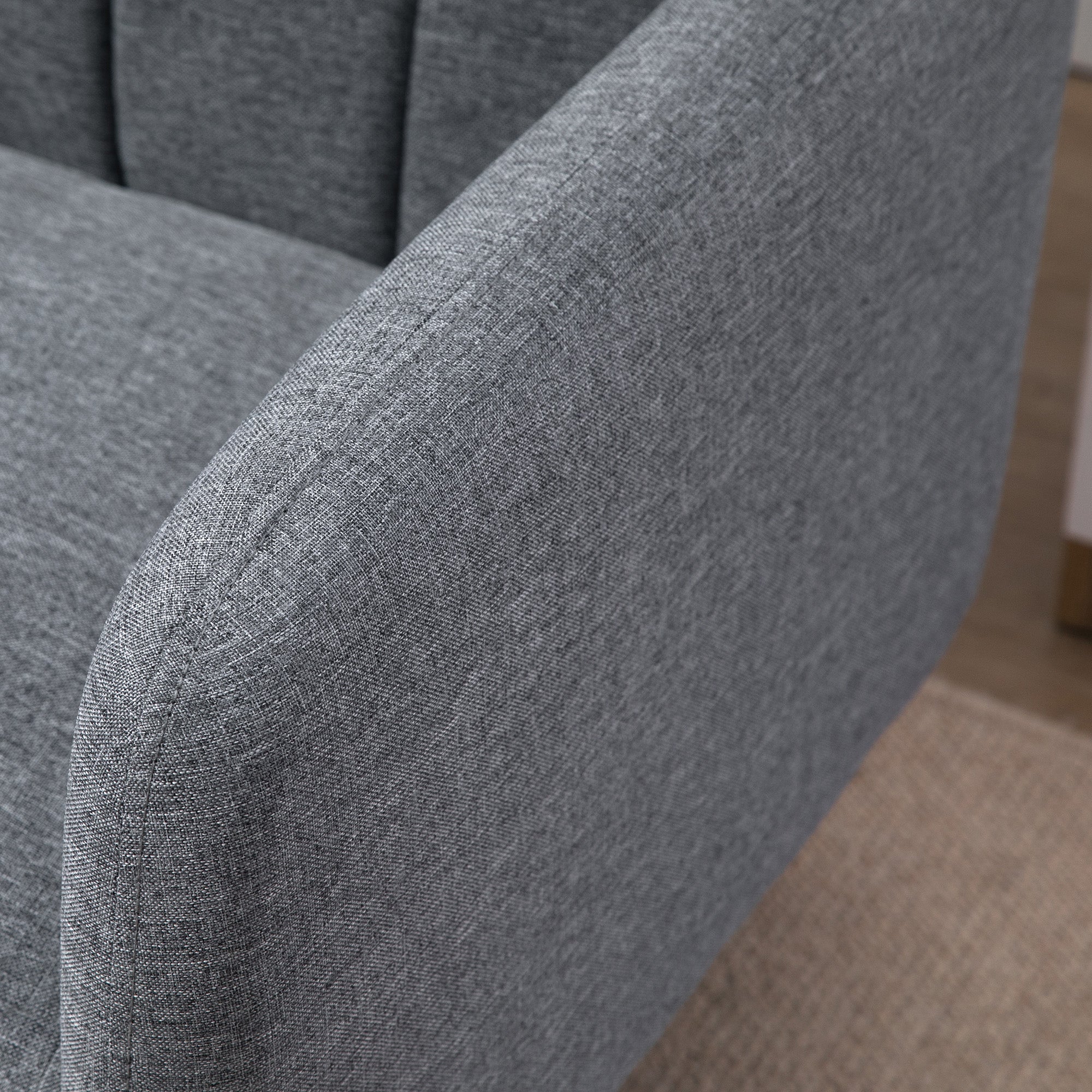 Sleeper Sofa, 2 Seater Sofa with Sleeper Function, Adjustable Backrest, Thickly Padded Couch, Armrest, Daybed with Wood Legs for Living Room, Guest Room, 173 x 75 x 73 cm, Gray