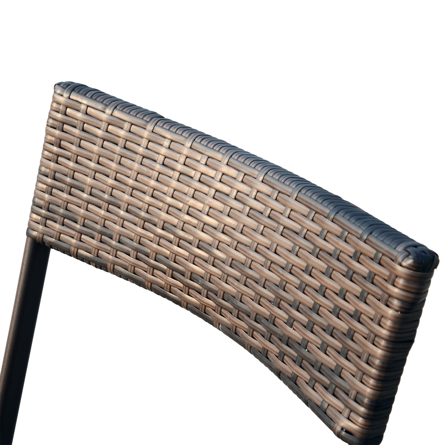 Folding Garden Furniture Set 7-Piece Rattan Garden Furniture Set Table and 6 Chairs for Outdoor Patio Terrace Steel Brown