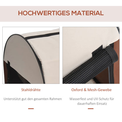 Dog Box Foldable Pet Transport Backpack with Cushion Travel Bag Waterproof Oxford Fabric Coffee 46 x 36 x 41 cm