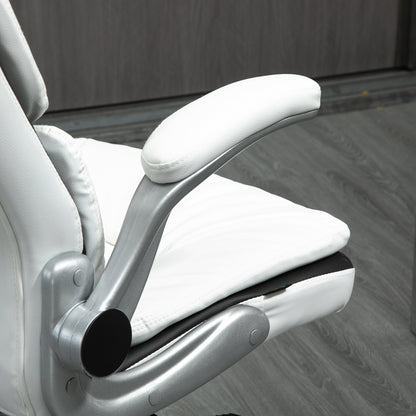 Ergonomic Office Chair with Folding Armrests, Height Adjustable Desk Chair with Tilt Function, Thickly Padded Chair with Adjustable Armrest 69 x 67 x 113-121 cm