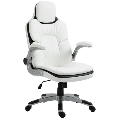 Ergonomic Office Chair with Folding Armrests, Height Adjustable Desk Chair with Tilt Function, Thickly Padded Chair with Adjustable Armrest 69 x 67 x 113-121 cm