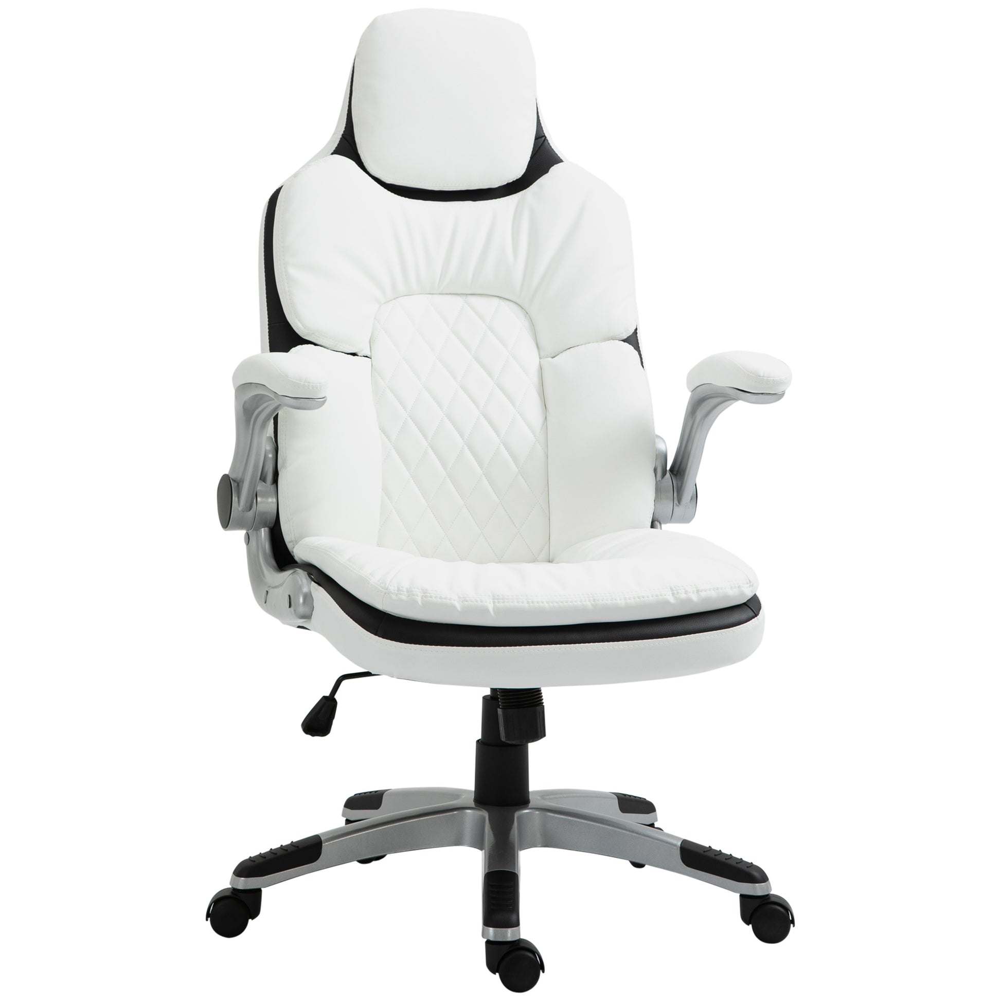Ergonomic Office Chair with Folding Armrests, Height Adjustable Desk Chair with Tilt Function, Thickly Padded Chair with Adjustable Armrest 69 x 67 x 113-121 cm