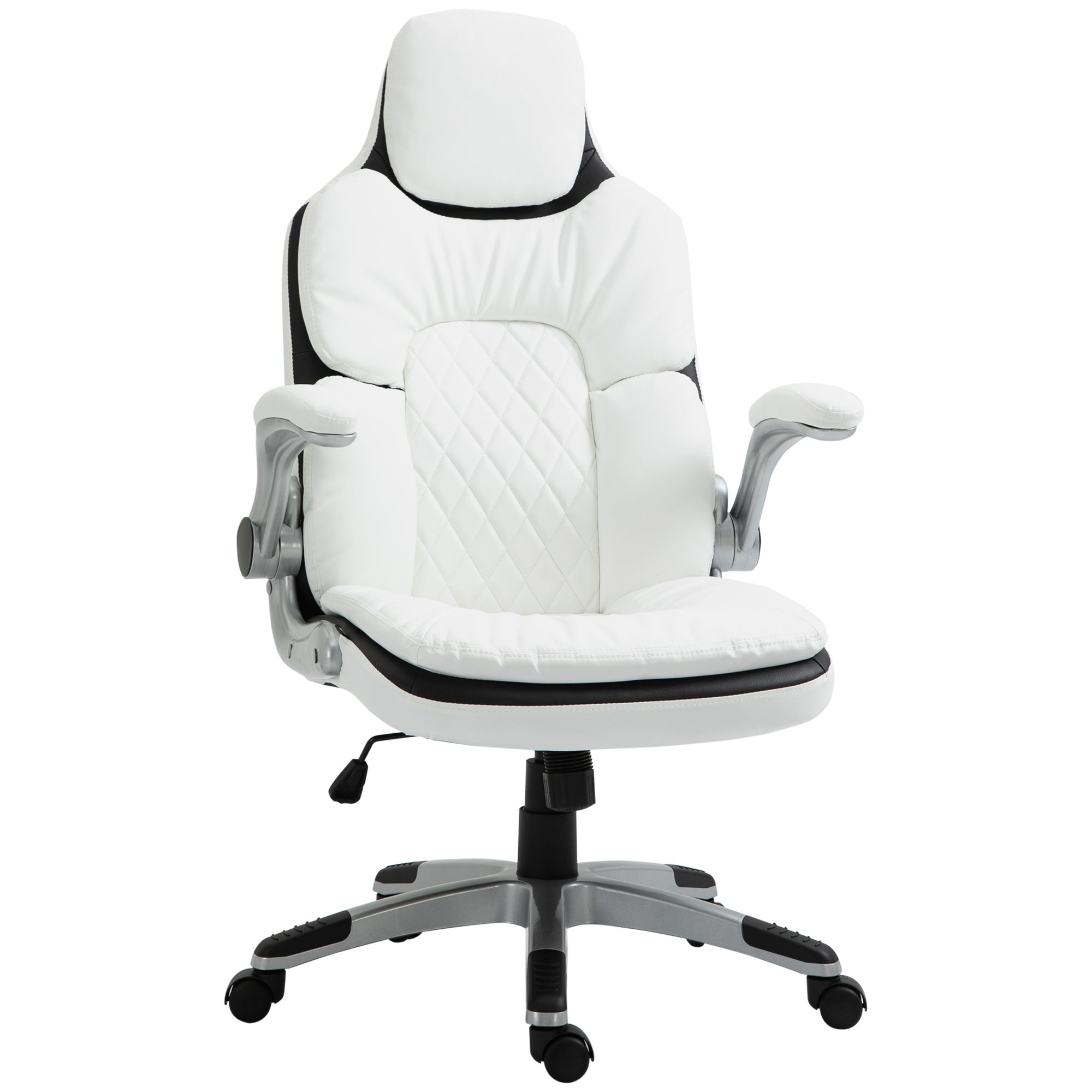 Ergonomic Office Chair with Folding Armrests, Height Adjustable Desk Chair with Tilt Function, Thickly Padded Chair with Adjustable Armrest 69 x 67 x 113-121 cm