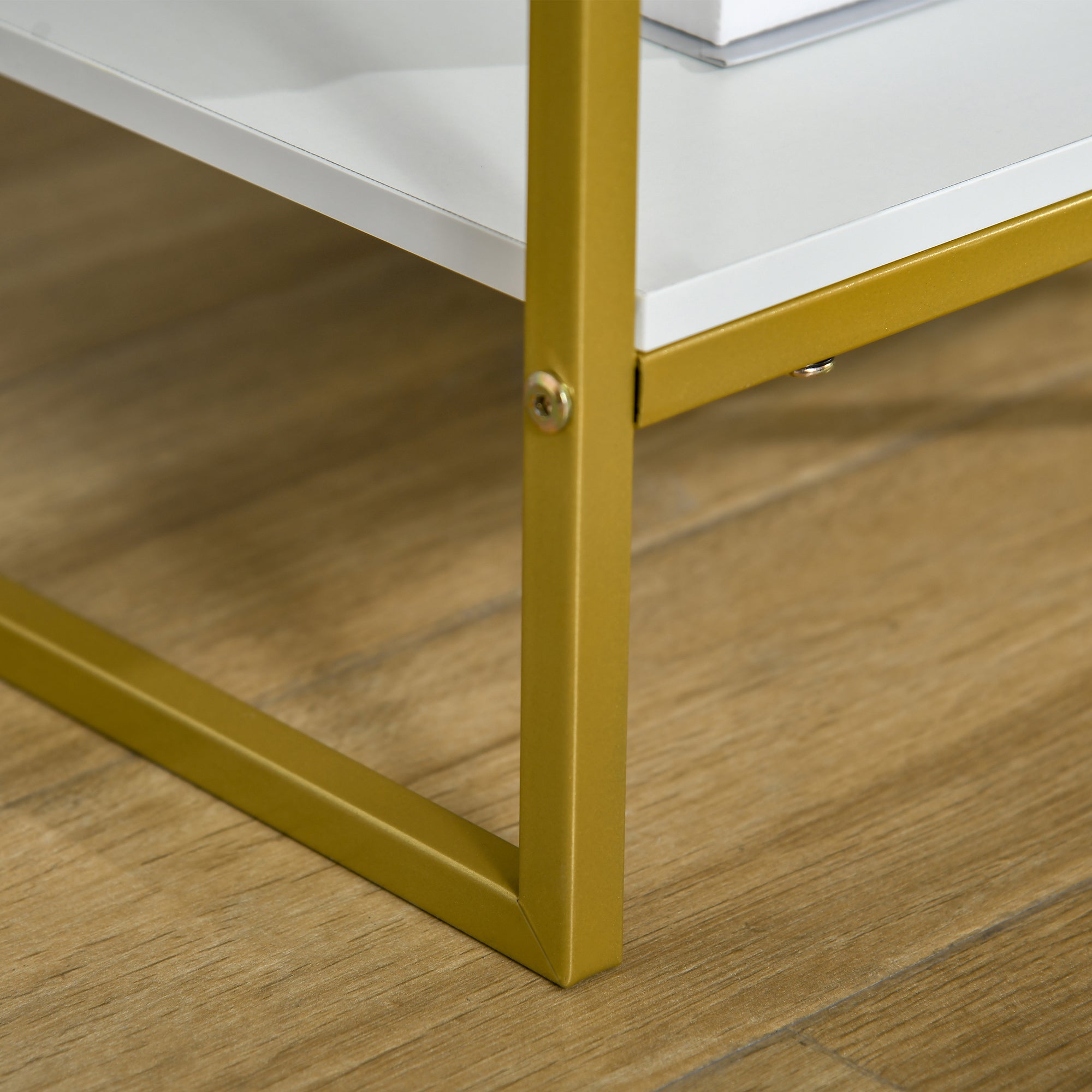 Bedside Table Side Table with Drawer and Storage Shelf for Bedroom Living Room Office Modern Style 45x40x60 cm White