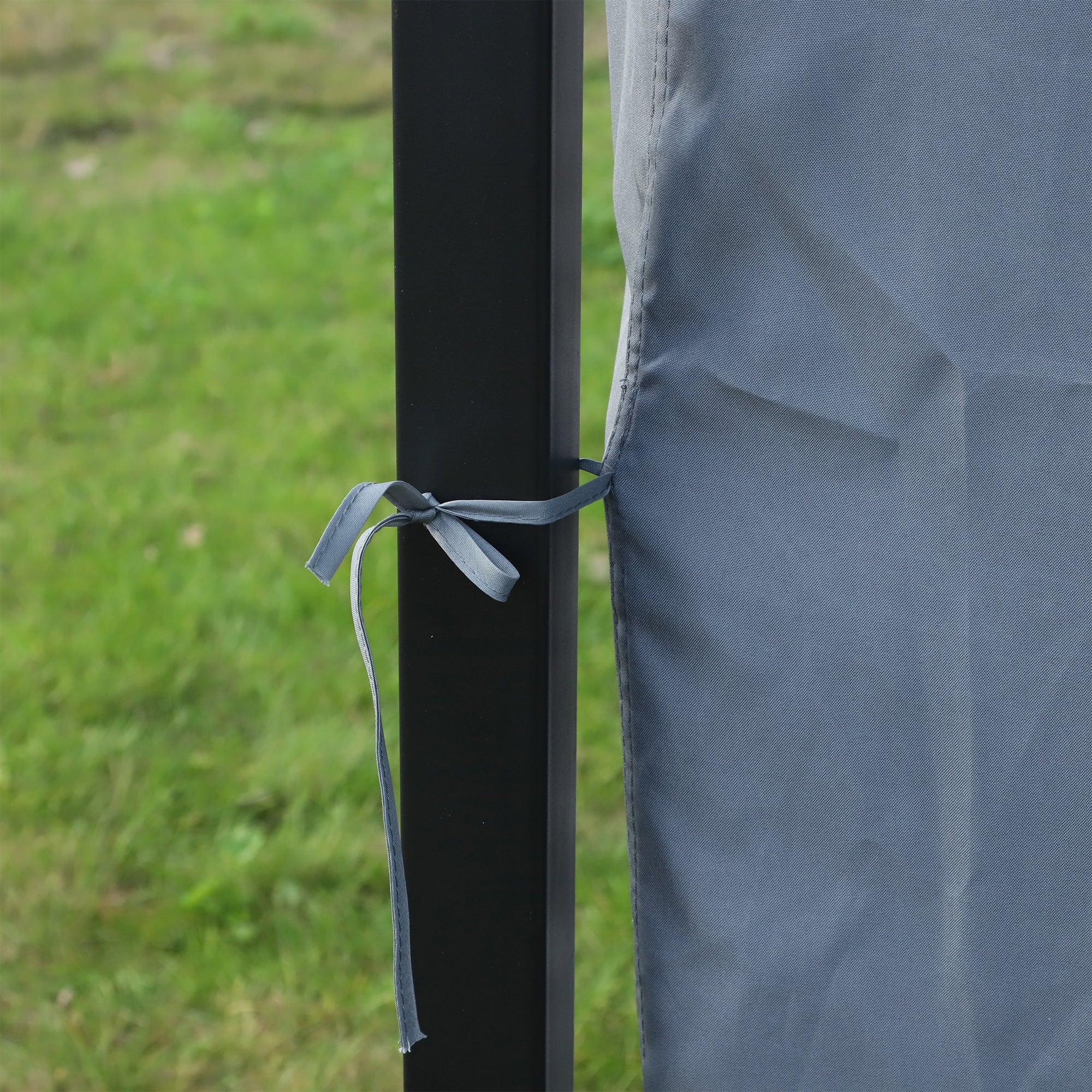Gazebo 10 x 10ft Garden Party Tent with Side Panels PC Roof Aluminum Dark Gray