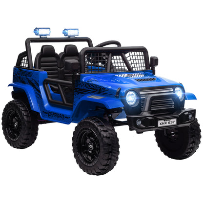 Kids Electric Car, 12V 3-5 km/h Electric Ride-On Car with 2.4G Remote Control, Shock Absorber, Electric Vehicle with Music, Headlights, Horn, MP3, Electric Car for Kids 3-6 Years Old, Blue
