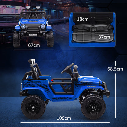 Kids Electric Car, 12V 3-5 km/h Electric Ride-On Car with 2.4G Remote Control, Shock Absorber, Electric Vehicle with Music, Headlights, Horn, MP3, Electric Car for Kids 3-6 Years Old, Blue