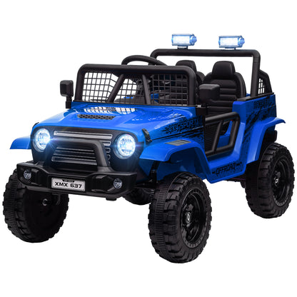Kids Electric Car, 12V 3-5 km/h Electric Ride-On Car with 2.4G Remote Control, Shock Absorber, Electric Vehicle with Music, Headlights, Horn, MP3, Electric Car for Kids 3-6 Years Old, Blue