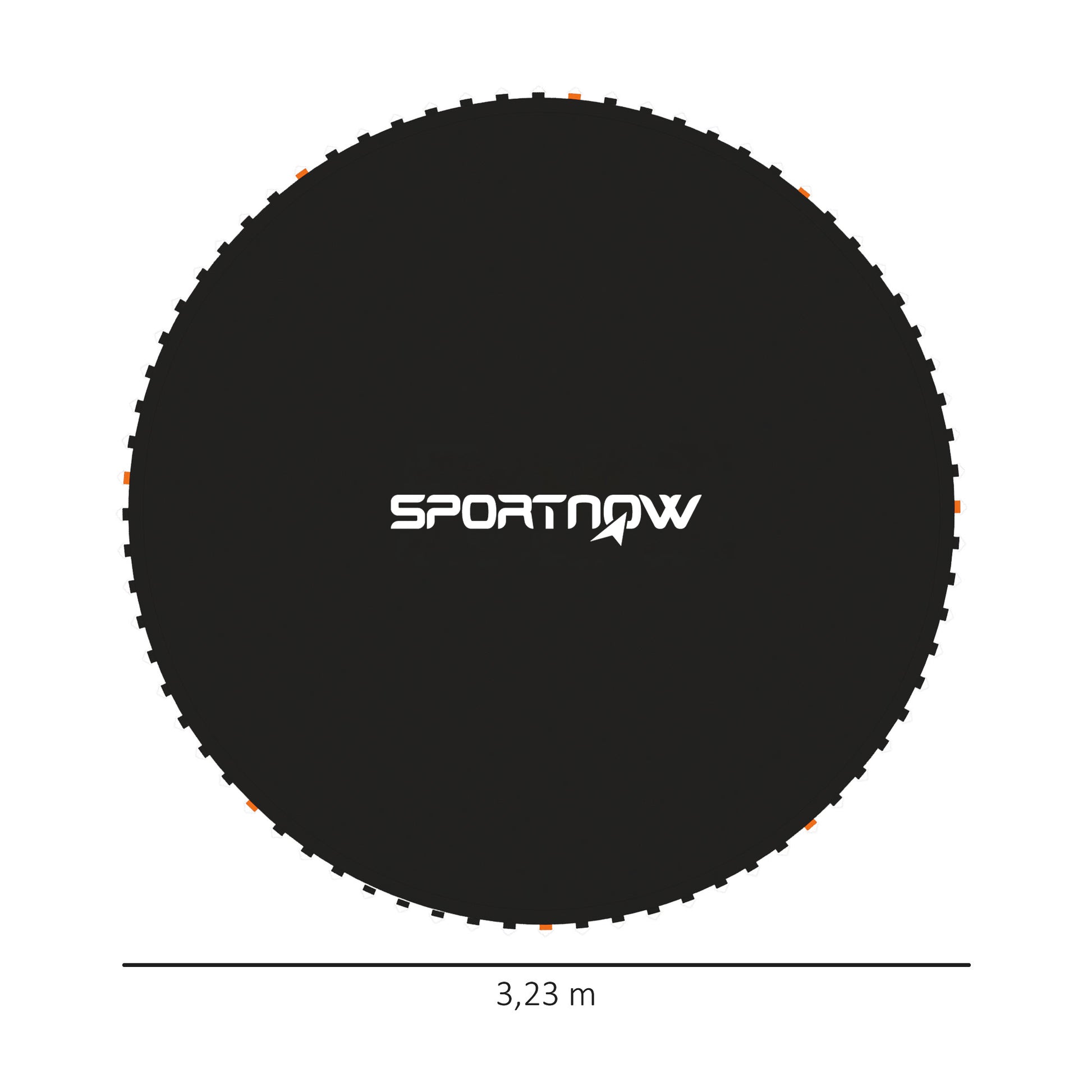 SPORTNOW Replacement Trampoline Mat Bounce Pad, Compatible with 12ft Trampoline Ø 12.1 ft and 5.5 inches springs, with spring pulling tool and 72 V-rings (spring not included)