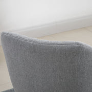 Set of 2 Scandinavian Design Dining Chairs - Tapered Beech Wood Legs - Ergonomic Linen Gray Upholstery