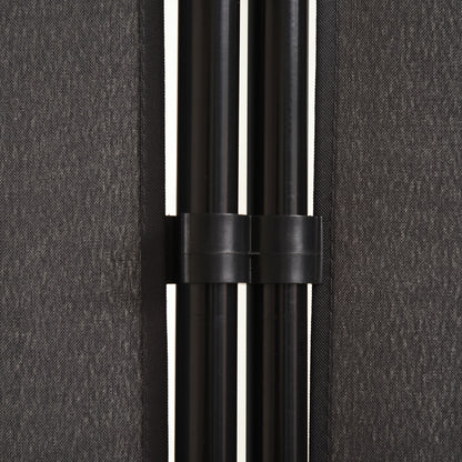 3-Panel Partition 2.53L x 0.5W x 1.82H m Side Blind on Freestanding Metal Polyester High Density Dark Gray