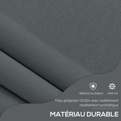 Freestanding Manual Retractable Awning Canopy 1.5L x 1.2W x 2.1-3H m Adjustable Tilt for Balcony without Drilling Holes Dark Gray Metal Alu Polyester