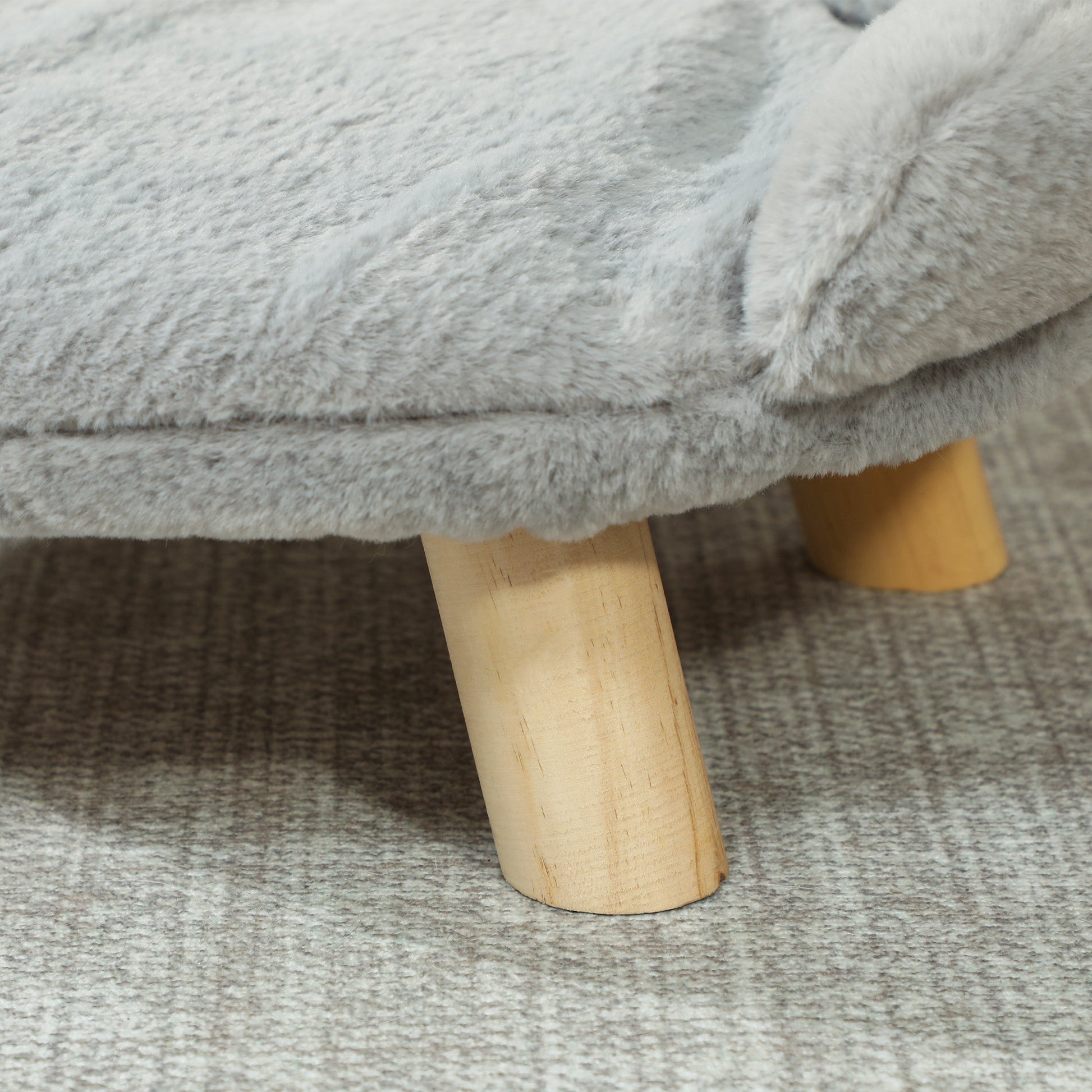 Raised Small Dog and Cat Sofa with Plush Cover, Small Dog Couch, Removable Cat and Pets Bed with Backrest, 47x40x20 cm, Grey