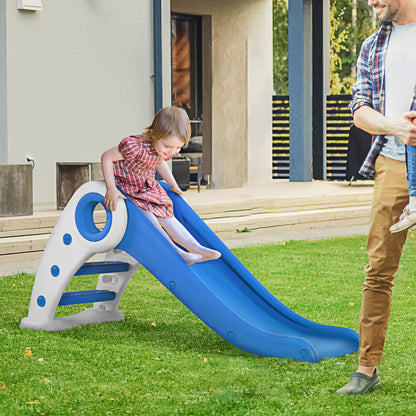 Children's Slide for 18-36 Months Foldable Slide for Kids with Stairs Long Ramp for Garden Park Indoors 120x50x56 cm Blue