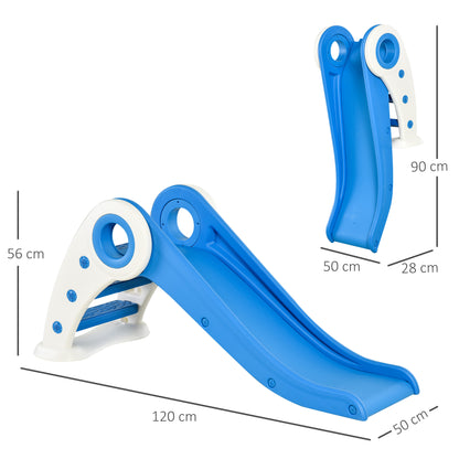 Children's Slide for 18-36 Months Foldable Slide for Kids with Stairs Long Ramp for Garden Park Indoors 120x50x56 cm Blue
