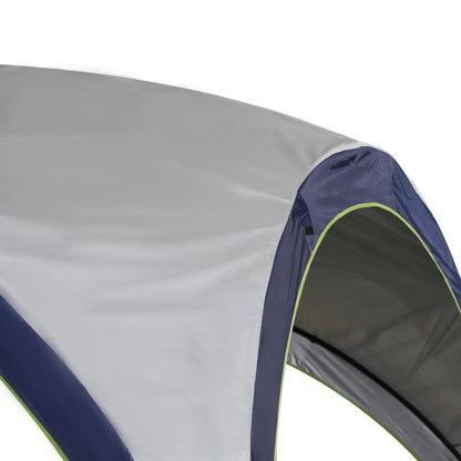 Garden Gazebo Garden Tent Marquee Party Tent Sun Protection Weatherproof Metal Pole + Polyester Cream White + Blue 4 x 4 x 2.5 m