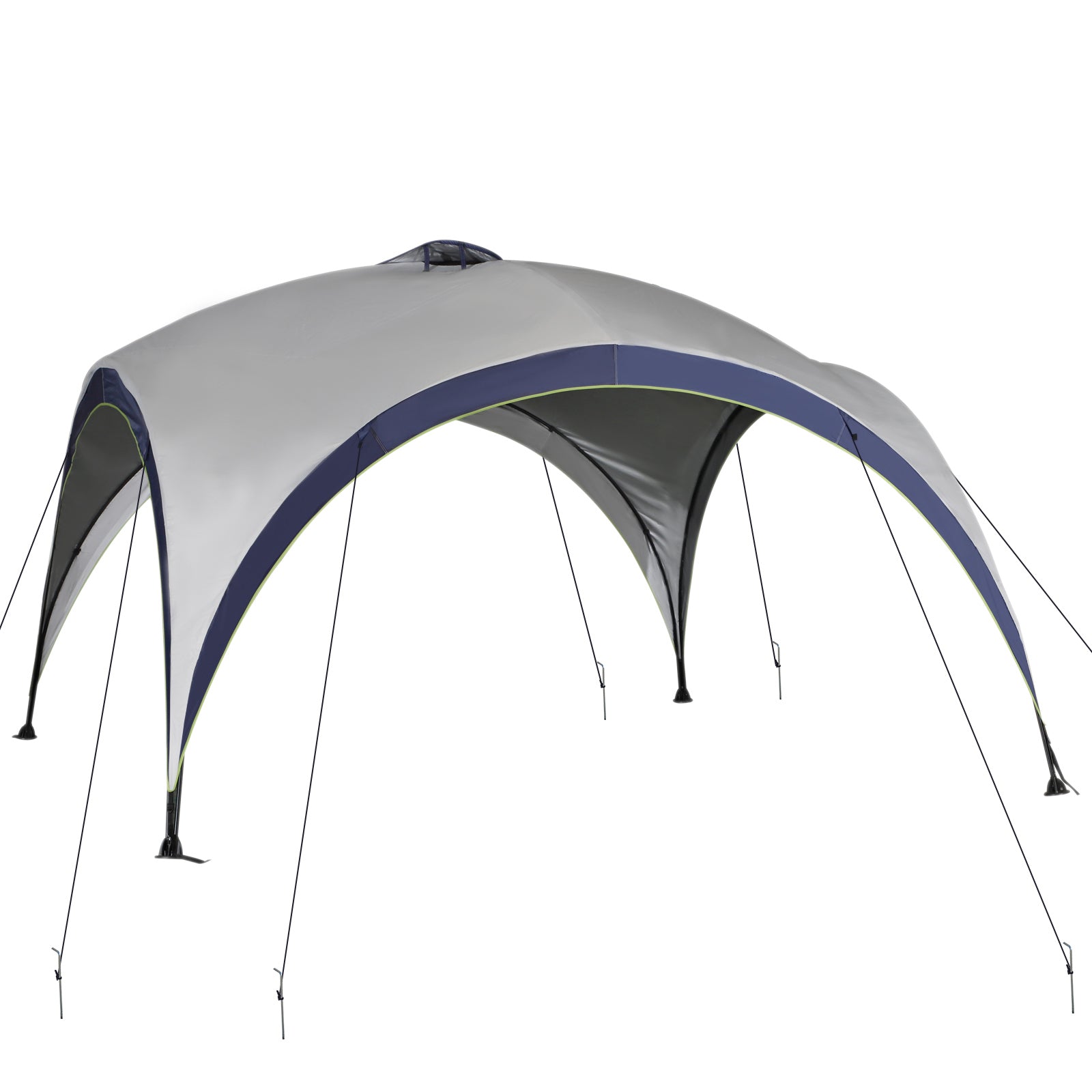 Garden Gazebo Garden Tent Marquee Party Tent Sun Protection Weatherproof Metal Pole + Polyester Cream White + Blue 4 x 4 x 2.5 m