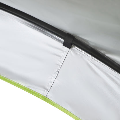 Garden Gazebo Garden Tent Marquee Party Tent Sun Protection Weatherproof Metal Pole + Polyester Cream White + Blue 4 x 4 x 2.5 m