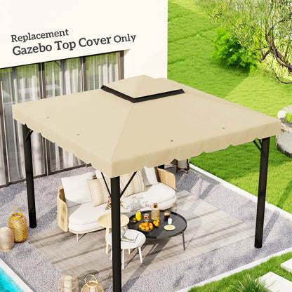 Replacement Canopy for Gazebo Marquee Tent 3 x 3 m Roof Replacement Garden Gazebo Fabric High Density Polyester 170 g/m² Beige