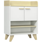 Multi-Purpose Cabinet with Cabinet and Open Shelves, Furniture for Living Room, Kitchen, Office in White Wood, 60x30x78cm