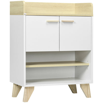 Multi-Purpose Cabinet with Cabinet and Open Shelves, Furniture for Living Room, Kitchen, Office in White Wood, 60x30x78cm
