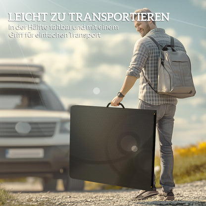 Beer Tent Set 3-piece Foldable Camping Table, 2 Beer Benches with Carry Handle, Rattan Effect, Beer Table Set for Balcony, Party Tent, Garden 180 x 74 x 74 cm