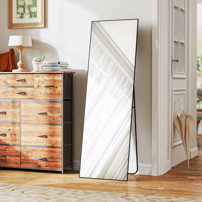 Grand Rectangular Full-Length Mirror, 50 x 160 cm - freestanding, wall-mounted, or leaning against the wall - for bedroom, living room, and dressing room, black
