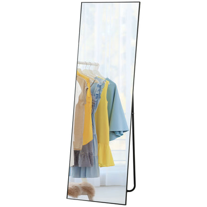 Grand Rectangular Full-Length Mirror, 50 x 160 cm - freestanding, wall-mounted, or leaning against the wall - for bedroom, living room, and dressing room, black