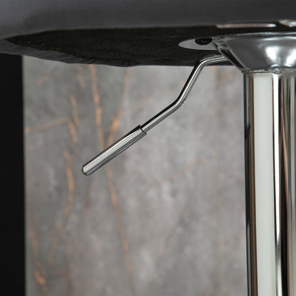 Set of 2 Upholstered Kitchen Bar Stools Velvet Barstools with Adjustable Height Swivel Seat and Footrest 120 kg Capacity 43x45x81-101 cm Grey