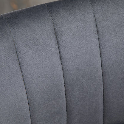 Set of 2 Upholstered Kitchen Bar Stools Velvet Barstools with Adjustable Height Swivel Seat and Footrest 120 kg Capacity 43x45x81-101 cm Grey