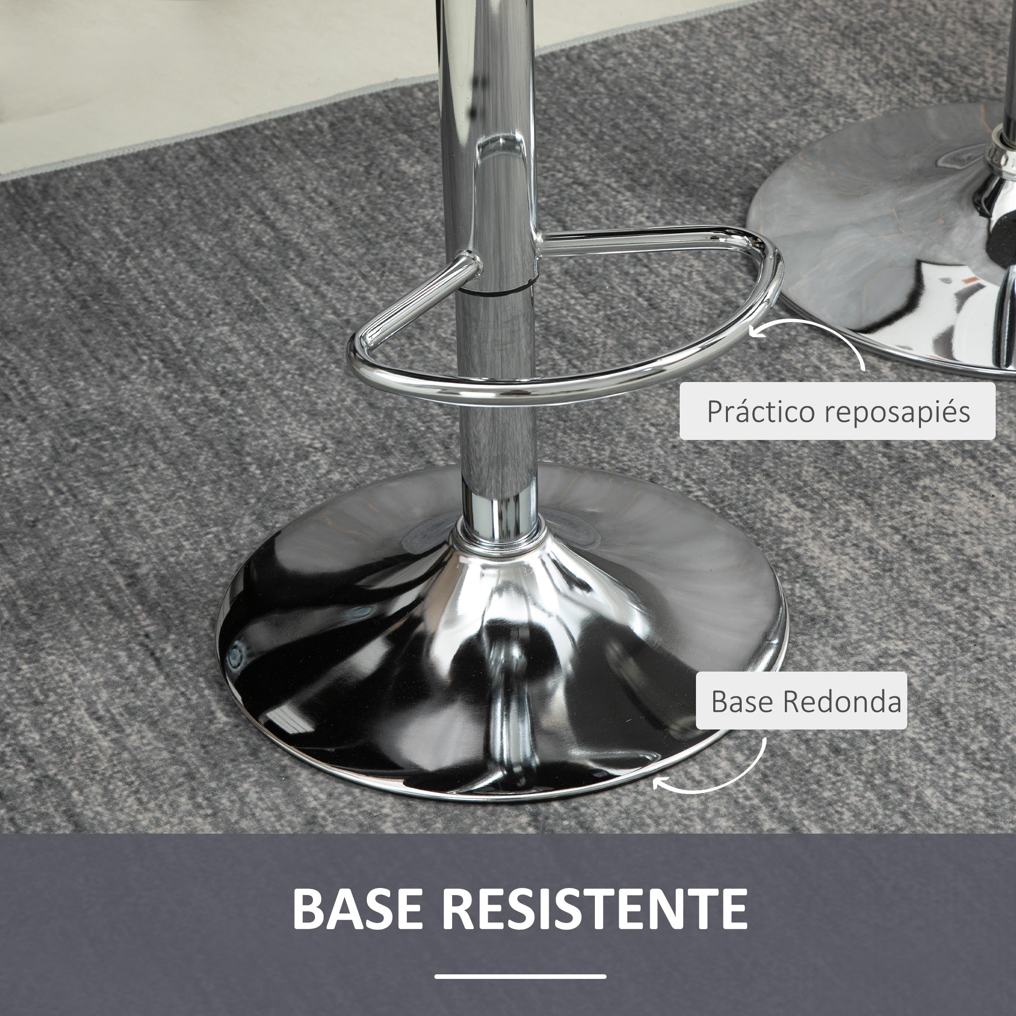 Set of 2 Upholstered Kitchen Bar Stools Velvet Barstools with Adjustable Height Swivel Seat and Footrest 120 kg Capacity 43x45x81-101 cm Grey