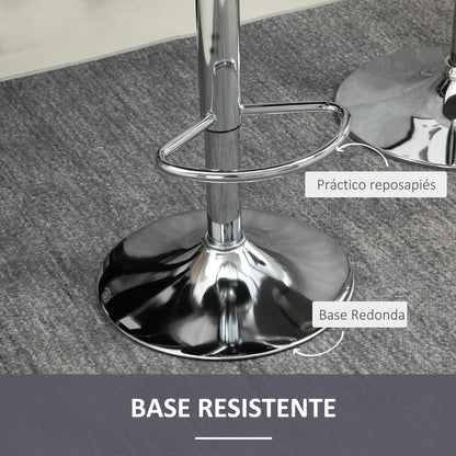 Set of 2 Upholstered Kitchen Bar Stools Velvet Barstools with Adjustable Height Swivel Seat and Footrest 120 kg Capacity 43x45x81-101 cm Grey