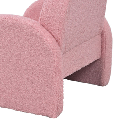 Children's Chair with Rainbow-Shaped Backrest Sofa for Children 18-96 Months Soft Sherpa Fabric Armrests 45 kg Load Pink