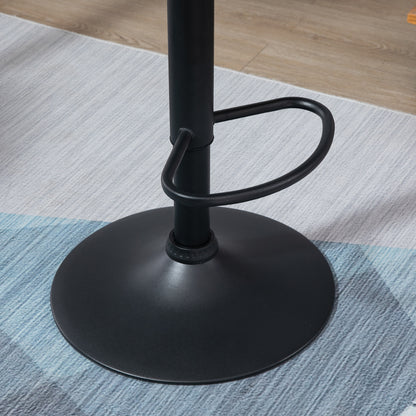 Set of 2 Bar Stools with Adjustable Height Metal Base Velvet Seat, Swivel High Kitchen Stools with Backrest and Footrest, 51.5x57.5x93-114.5cm, Gray