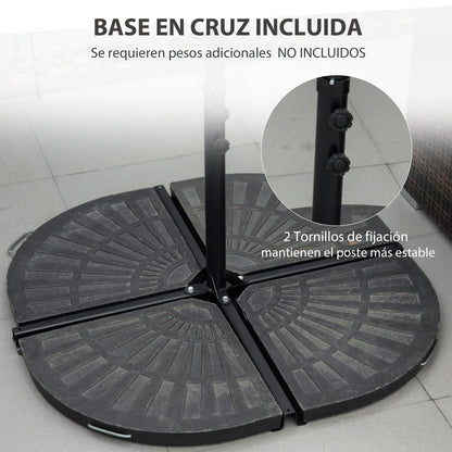 Ø256x245 cm Garden Umbrella Offset Parasol with 360° Manual Rotation and Cross Base for Patio Terrace Outdoor Beige