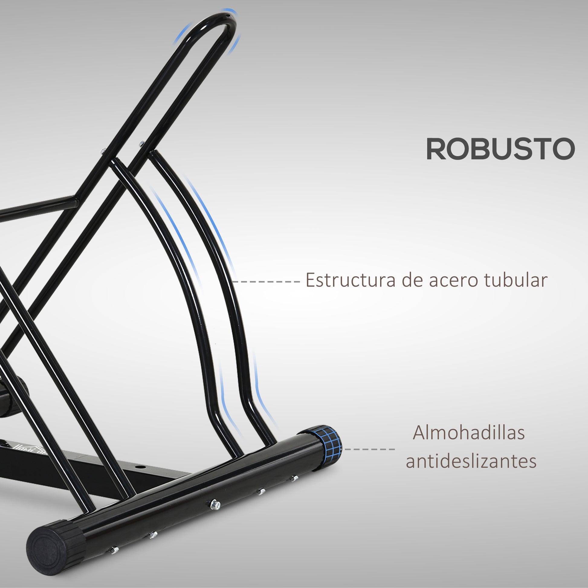 2-Bike Parking Stand Indoor Outdoor Stable Easy to Assemble Portable Non-Slip Pad Tubular Metal 60x54x57 cm Black