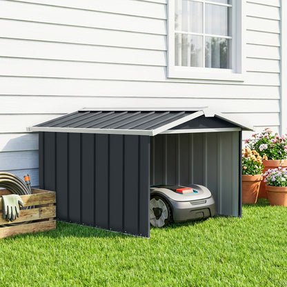 Lawnmower Storage Shed for Robot Lawnmower - robot lawn mower garage - gray steel sheet