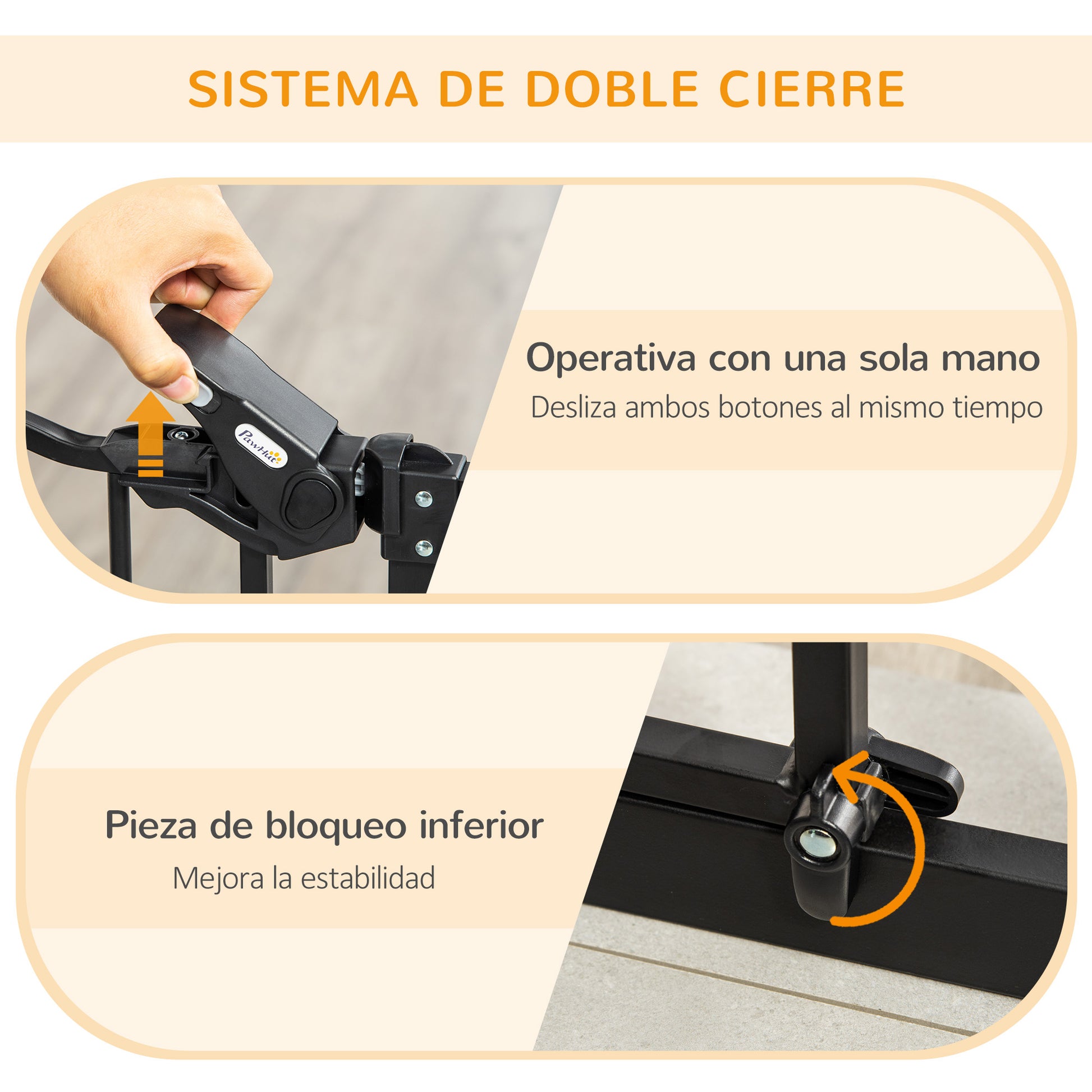 Dog Safety Barrier with 1 Small Door 74-101x104.1 cm Extendable Pet Barrier with Automatic Locking System and Double Lock for Door Hallway Stairs Black