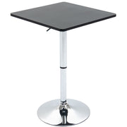 Height-Adjustable Bar Table with Rotating Tabletop, Non-Slip Kitchen Table for Living Room, Dining Room, Black, 60 x 60 x 69-93 cm