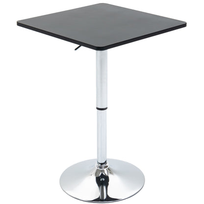 Height-Adjustable Bar Table with Rotating Tabletop, Non-Slip Kitchen Table for Living Room, Dining Room, Black, 60 x 60 x 69-93 cm