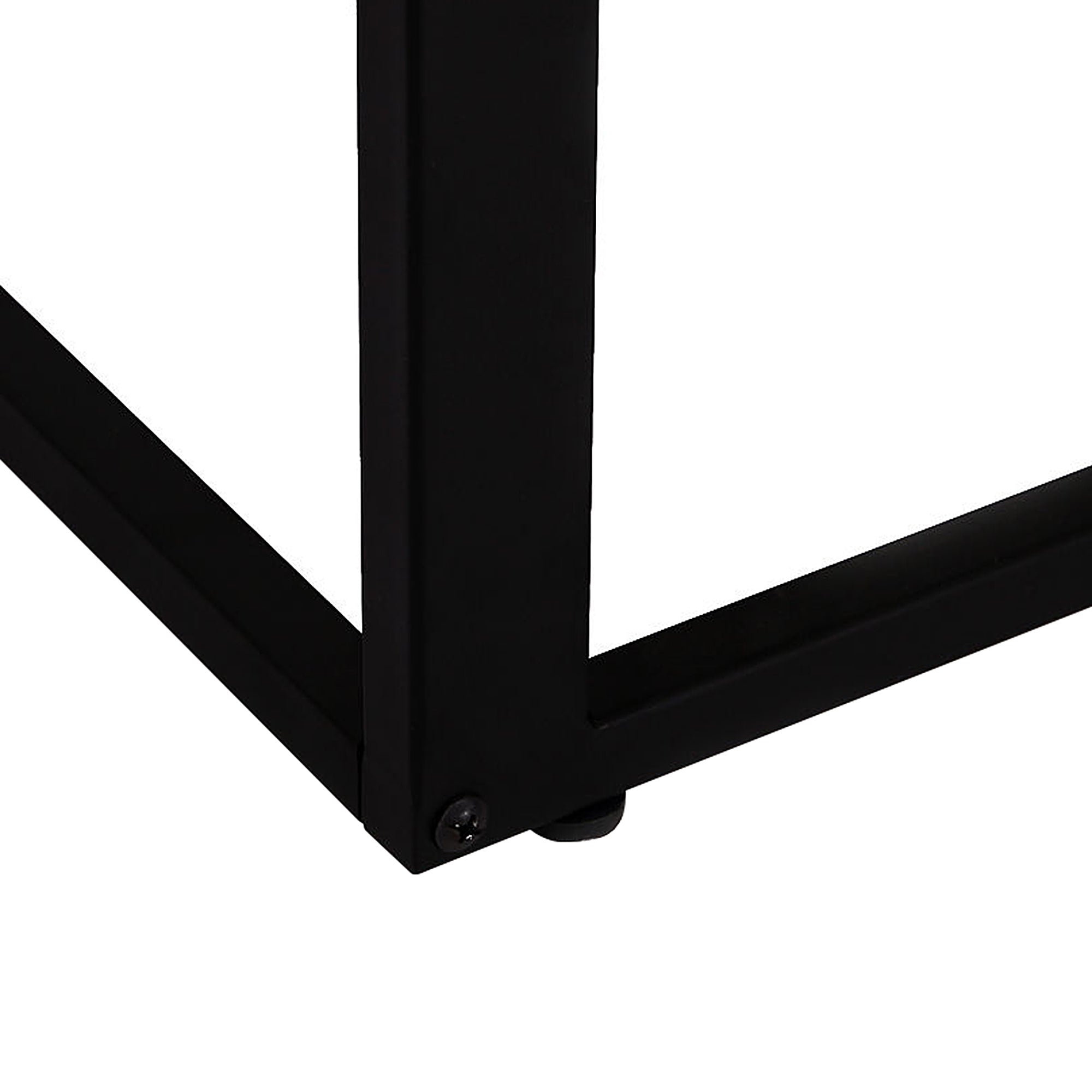 Small Side Table for Sofa in C Shape Metal Frame and MDF Wood Board for Living Room 40.6x50.8x64.2 cm Walnut